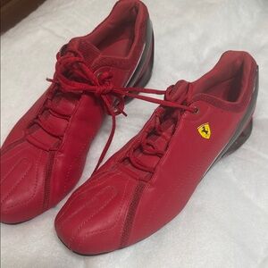 Ferrari Red Low-Profile Lace-Up Driving Sneakers